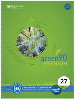 Green Prem Collegeblock, A4, liniert, 80 Blatt, 90 g/qm,