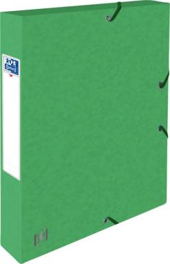 Sammelbox, DIN A4, 40mm, 425g, grün 3 Einschlagklappen, Gummiband,