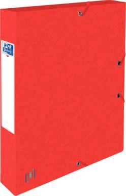 Sammelbox, DIN A4, 40mm, 425g, rot 3 Einschlagklappen, Gummiband,