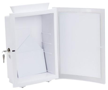 Sammelbox abschließbar, weiß, zum Hinstellen oder zur Wandmontage