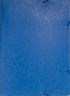 Sammelmappe/Eckspannermappe A3 600g Manila blau m. 3 Klappen u. Gummiband