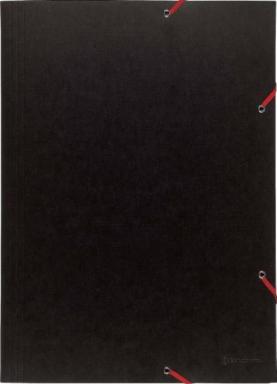 Sammelmappe/Eckspannermappe A3 600g Manila sw m. 3 Klappen u. Gummiband