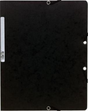 Sammelmappe/Eckspannermappe A4+ 400g Manila schwarz m. Gummiband o. Klappen