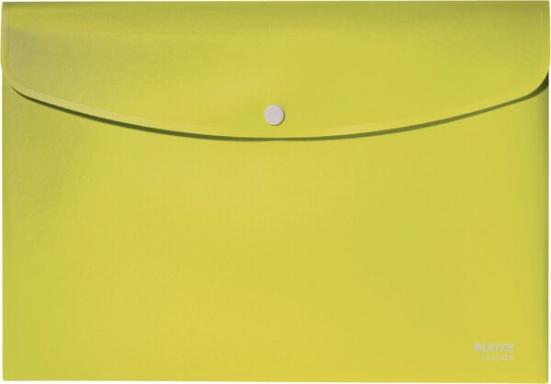 Sammelmappe Recycle, DIN A4, PP, gelb Klappe mit Druckknopf, blickdicht