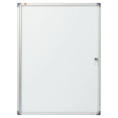 Schaukasten extraflach magnethaftend 9xA4, weiß, abschließbar