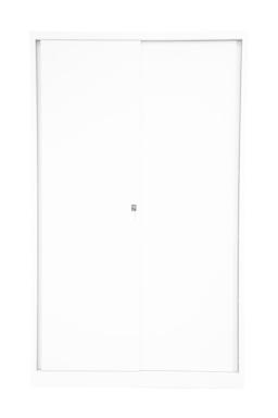 Schiebetürenschrank ECO, 3 Fachböden 4 Ordnerhöhen, verkehrsweiß