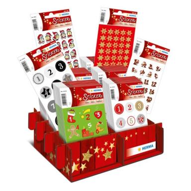 Schmucketikett Sortiment DECOR Adventskalenderzahlen 60 Pack