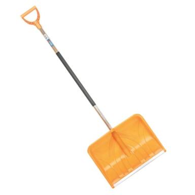Schneeschieber 50 cm breit "Horst"orange mit Alukante | mit Alustiel Gesamthöhe 1,50 m, inklusive ergonomischen Kunststoffgriff