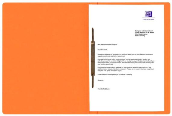 Schnellhefter, DIN A4, 390g, orange für ca. 200 DIN A4-Blätter, kaufm.