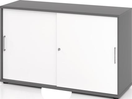Schrank Teda-Z H748xB1200xT400mm graphit/weiß 2 OH 2 Türen zerlegt