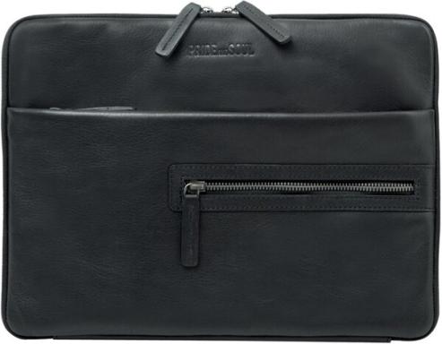 Schreibmappe, Terra, Leder,schwarz Reißverschlussfächer