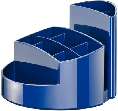 Schreibtisch-Köcher Rondo dunkelblau 9 Fächer, 140x140x109mm, Kunststoff