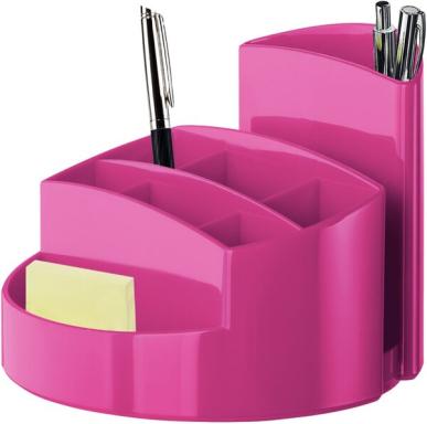 Schreibtisch-Köcher Rondo pink 9 Fächer, 140x140x109mm, Kunststoff