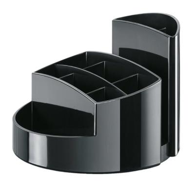 Schreibtisch-Köcher Rondo schwarz 9 Fächer, 140x140x109mm, Kunststoff