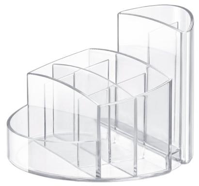 Schreibtisch-Köcher Rondo transparent 9 Fächer, 140x140x109mm, Kunststoff