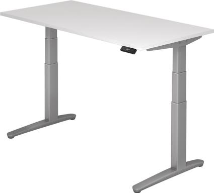 Schreibtisch A-ktiv H650-1300xB1600xT800mm weiß ger.Form C-Fuß