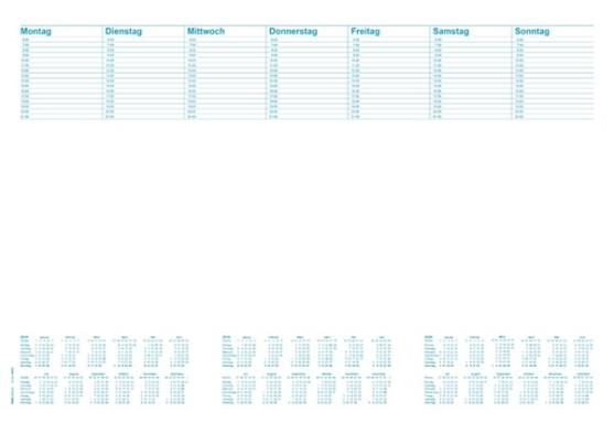 Schreibunterlage, 480x330mm, Blanko/Kalendarium, 30 Blatt