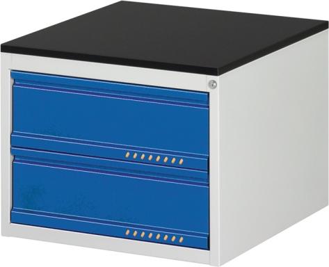 Schubladenschrank BK 650 H460xB580xT650mm grau/blau Schubl.Einfachauszug PROMAT