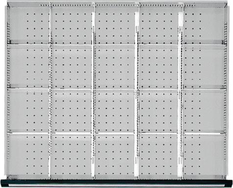 Schubladenunterteilungsmaterial Front-H.180-360mm 4 Längs-/15 Quertrennwände