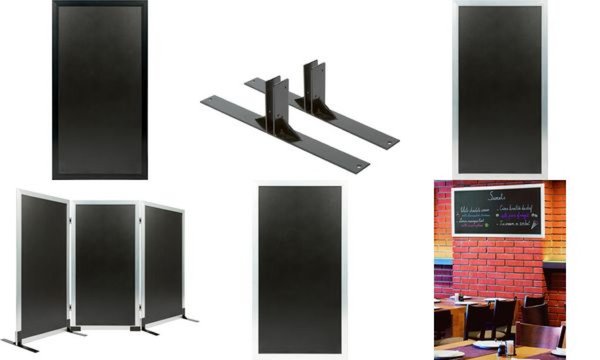 Securit Trennwand MULTI BOARD, mit Kreideoberfläche, schwarz (70020016