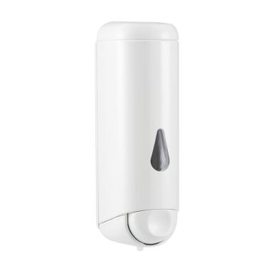 Seifencreme-Spender "Clivia retro 25"  250 ml | weiß mit Sichtfenster<br>Kunststoffspender, frei nachfüllbar 