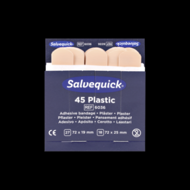 Söhngen Salvequick Pflaster-Strips | 45 Stück/Packung | wasserfest Refill für Salvequick-Sofortpflaster - Cederroth 