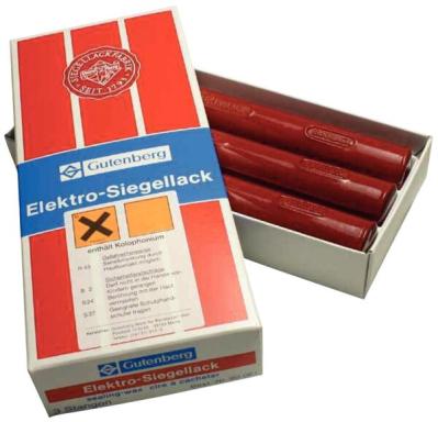 Siegellackstangen,Elektrolack,zinnoberot Gutenberg Elektrolack für schnelles