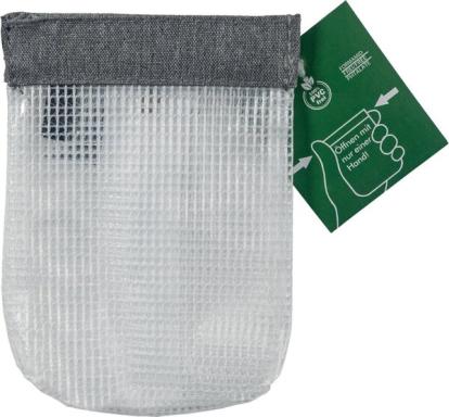 SnapBag, DIN A7, grauer Saum, farblos klar transparent, PVC-frei, mit