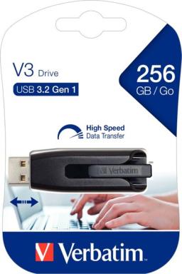Speicherstick, USB 3.0, 256 GB, V3 grau, StorenGo