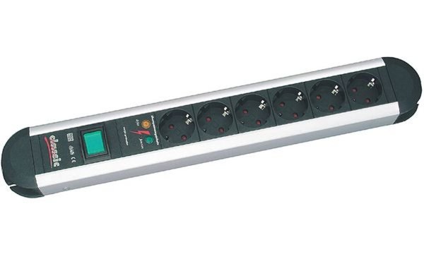 Steckdosen-Schutzleiste "Classic", 6-fach, mit Überspannungsschutz und Schalter