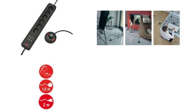 Steckdosenleiste ECO-Line Brennenstuhl  6fach 2m anthrazit