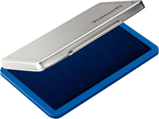 Stempelkissen 2 Metall 11x7cm blau getränkt ohne Öl