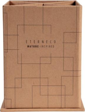 Stifteköcher Eterneco, 4 Fächer, aus Karton, braun geometrische Motive