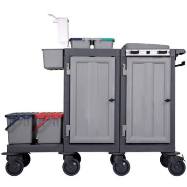 Systemwagen "VARIX-BOX" Komplettset | 4 Eimersystem Reinigungswagen mit Mopp-Box-Set