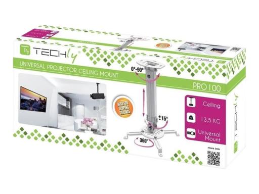 TECHLY Deckenhalterung f. Beamer, ausziehbar, 38-58cm,silber