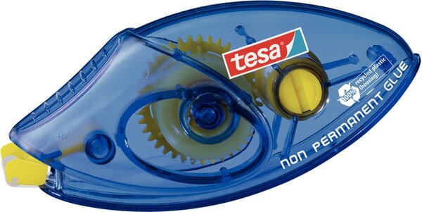 TESA Einweg-Kleberoller nonPERMANENT GLUE, 8,4 mm x 8,5 m mehrfach wiederablösb