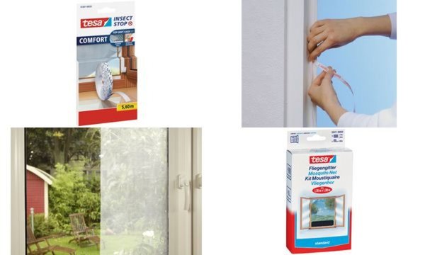 TESA Fliegengitter-Klettband-Ersatzrolle, weiß, 5,6 m selbstklebend, verwendbar