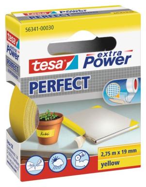 TESA Gewebeband, 19 mm x 2,75 m, gelb hoch wetterfest, reißfest, aber von Hand 