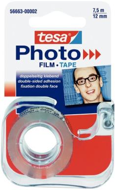 TESA Photo Film Abroller, inkl. Foto Film 12 mm x 7,5 m farbloser Handabroller,