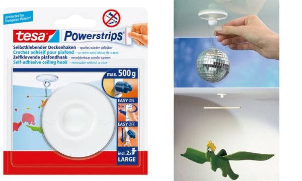 TESA Powerstrips Deckenhaken weiß
