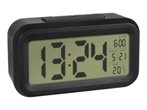 TFA-DOSTMANN TFA 60.2018.01 Quarz Wecker Schwarz Alarmzeiten 1