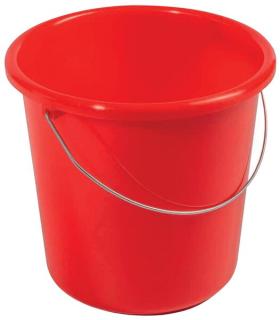 Haushaltseimer, 5 Liter, rot, mit Metallbügel und Maßeinheit,