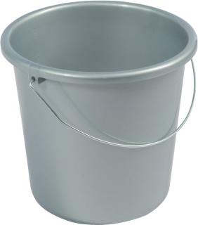 Haushaltseimer, 5 Liter, silber, mit Metallbügel und Maßeinheit,