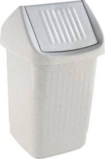 Schwingdeckelabfallbehälter, 25 Liter, granit, mit Klappe, aus Polystyrol