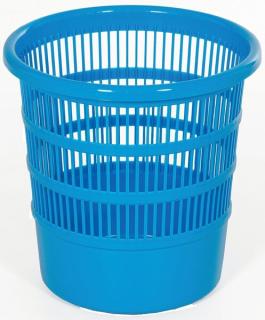 Papierkorb, 30 cm, blau, rund, durchbrochen