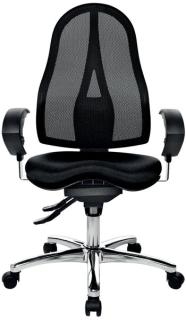 Drehstuhl Sitness 15, mit Armlehne U2 chrom/schwarz, Rollen für Teppichböden