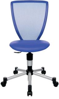 Drehstuhl Junior Titan, silber/blau ohne Armlehne, Fußkreuz alusilber
