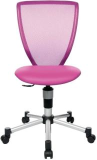 Drehstuhl Junior Titan, silber/pink ohne Armlehne, Fußkreuz alusilber