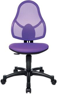 Drehstuhl Junior Open Art, schwarz/ lila, ohne Armlehne, Fußkreuz schwarz