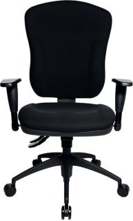 Drehstuhl Wellpoint 30, mit Armlehne schwarz/schwarz Rollen f. Teppichböden